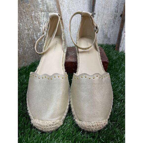 Marc Fisher Jarquis Micro Studded Gold Metallic Espadrilles Women's 10 - Picture 3 of 6
